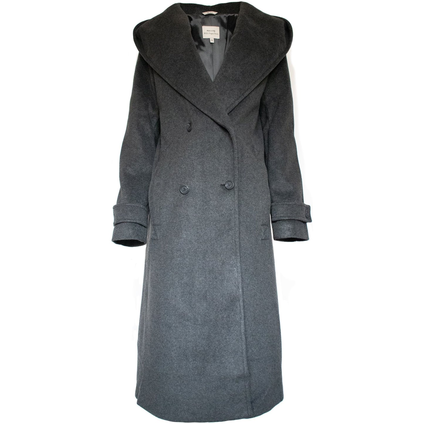 Vegan Wool Long Wrap Coat