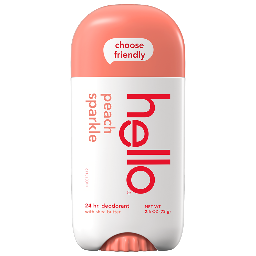 hello peach sparkle aluminum free deodorant with shea butter