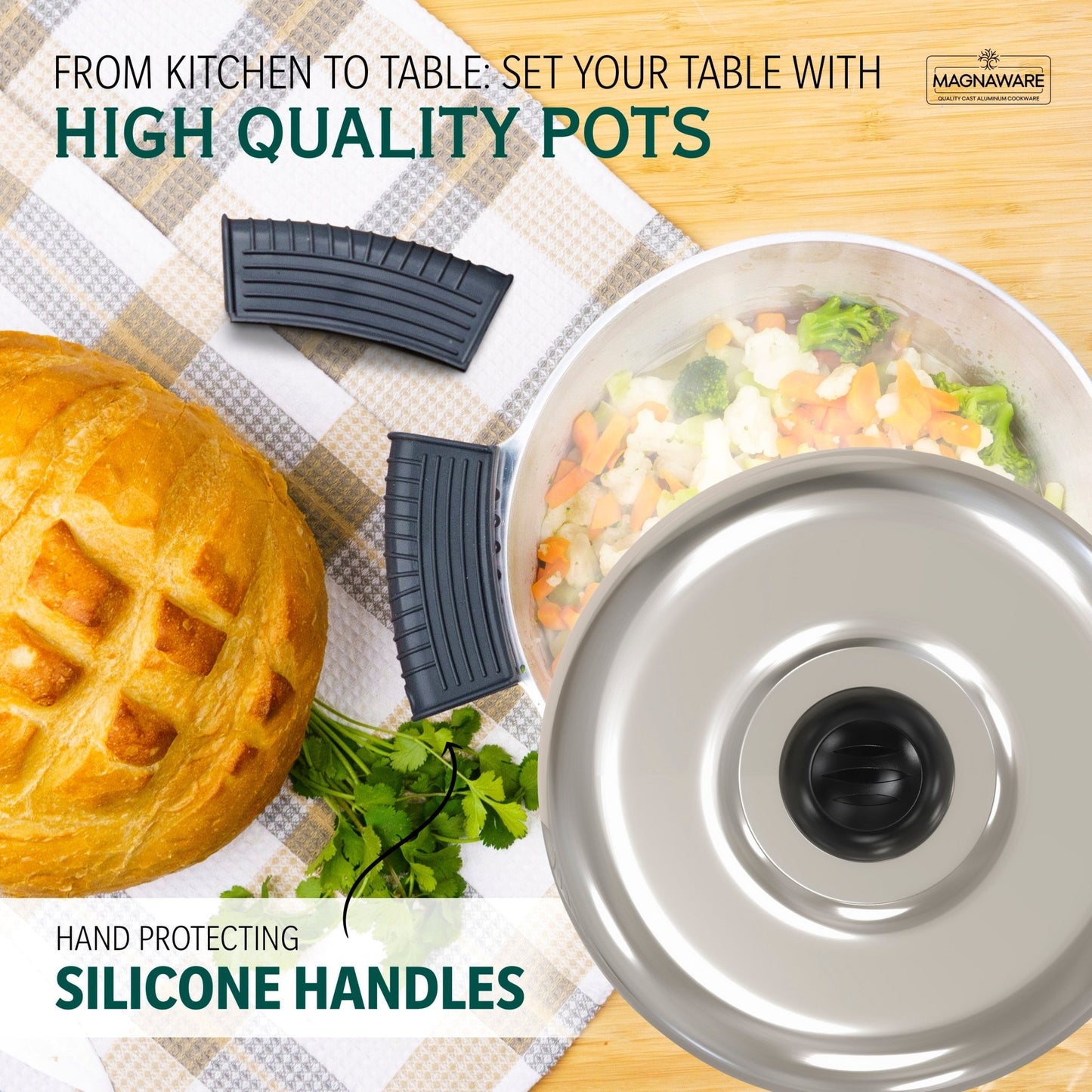 3 Quarts Round Dutch Oven with Lid - Vegan America