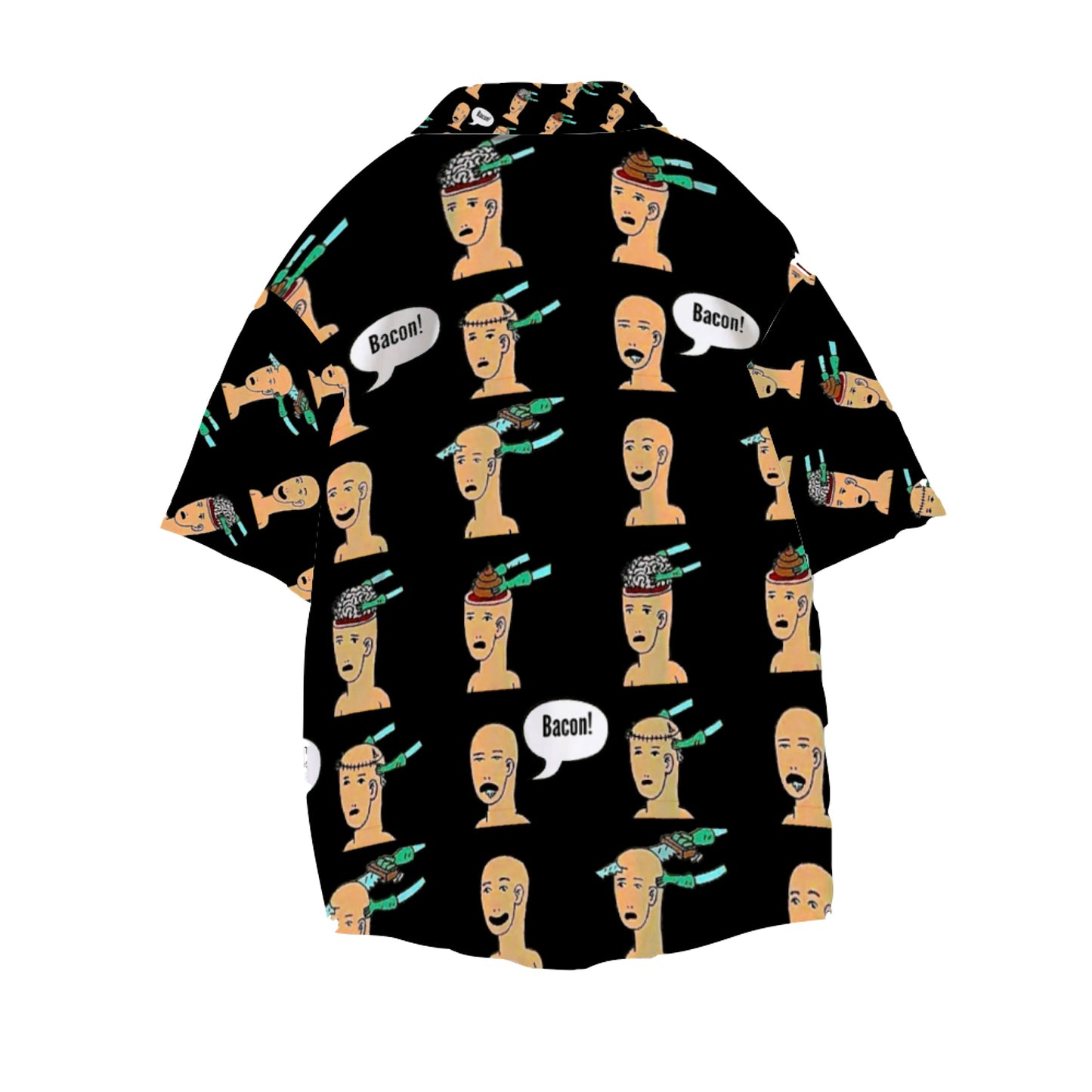 Vegan " Bacon Tho" Short Sleeve Unisex Button down Shirt