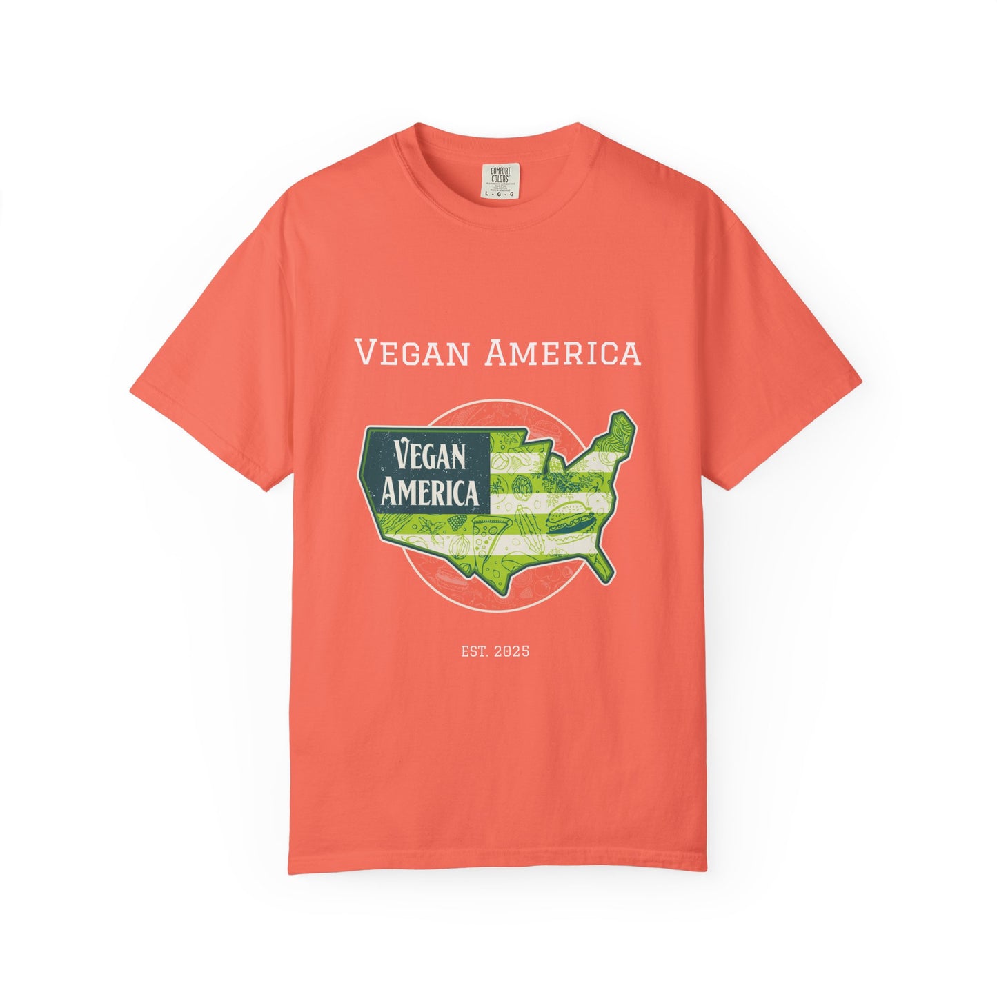 Vegan America T-shirt for Eco-conscious Wearers, Unisex Cotton Tee, Casual Everyday Wear, Gifts for Vegans, Sustainable Fashion