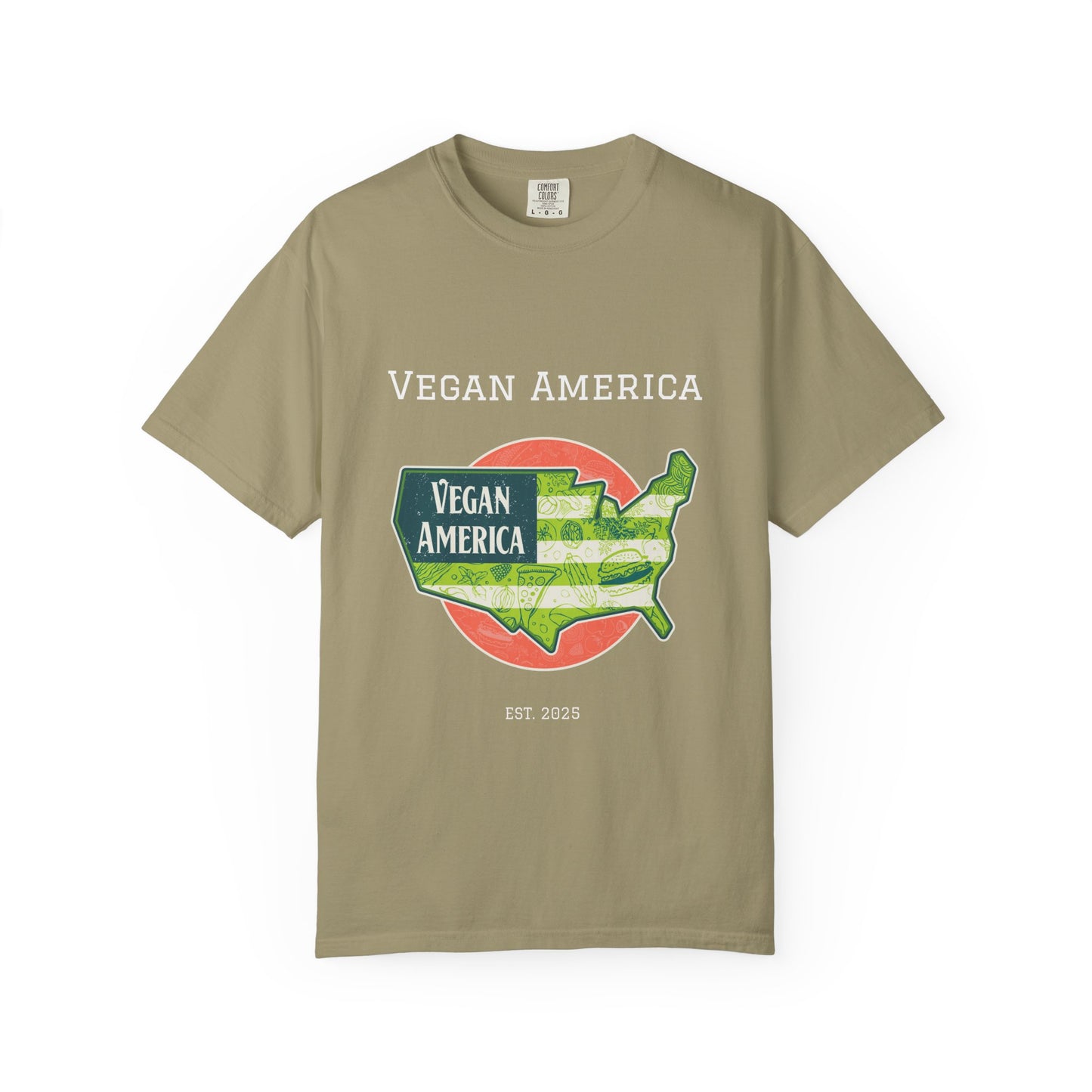 Vegan America T-shirt for Eco-conscious Wearers, Unisex Cotton Tee, Casual Everyday Wear, Gifts for Vegans, Sustainable Fashion