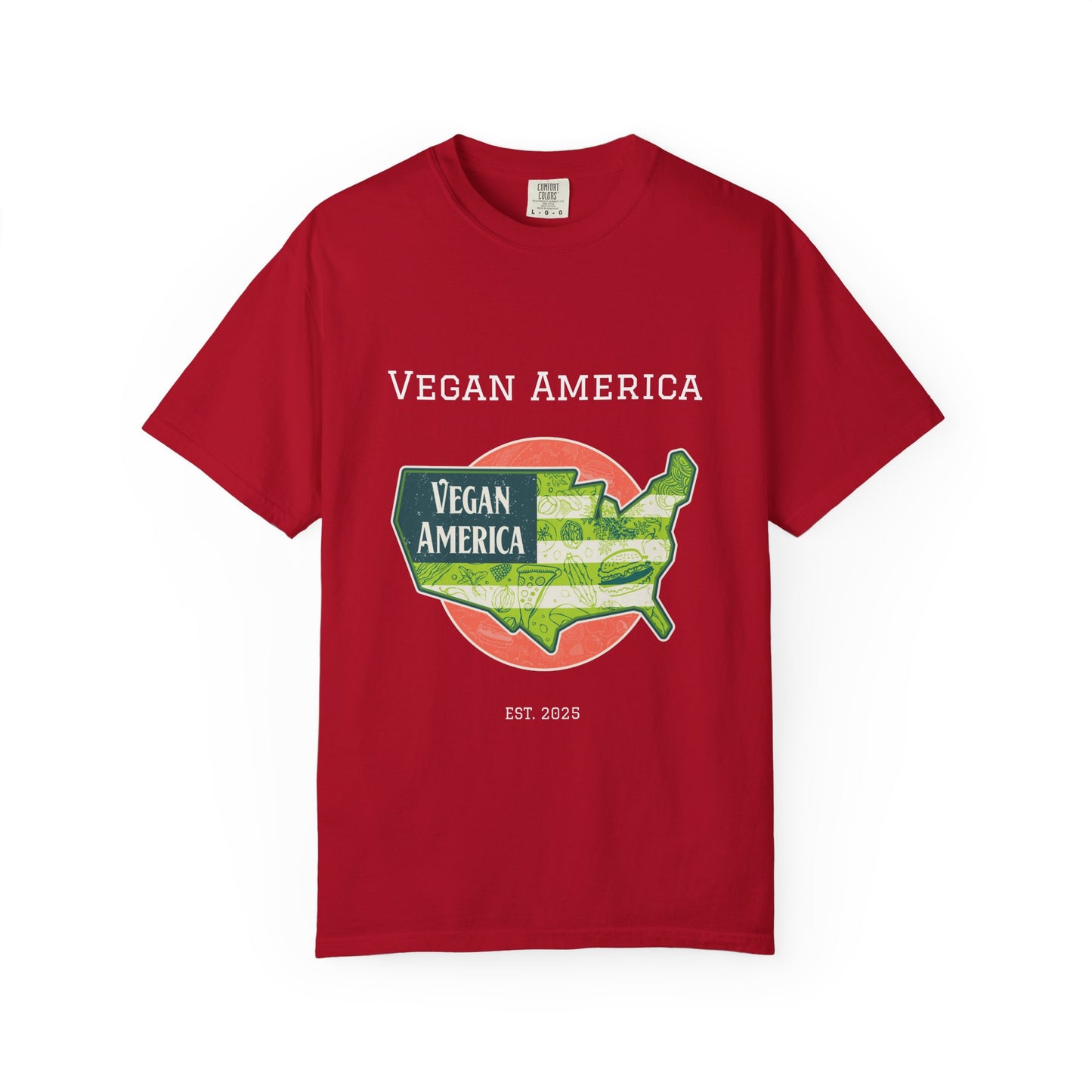 Vegan America T-shirt for Eco-conscious Wearers, Unisex Cotton Tee, Casual Everyday Wear, Gifts for Vegans, Sustainable Fashion