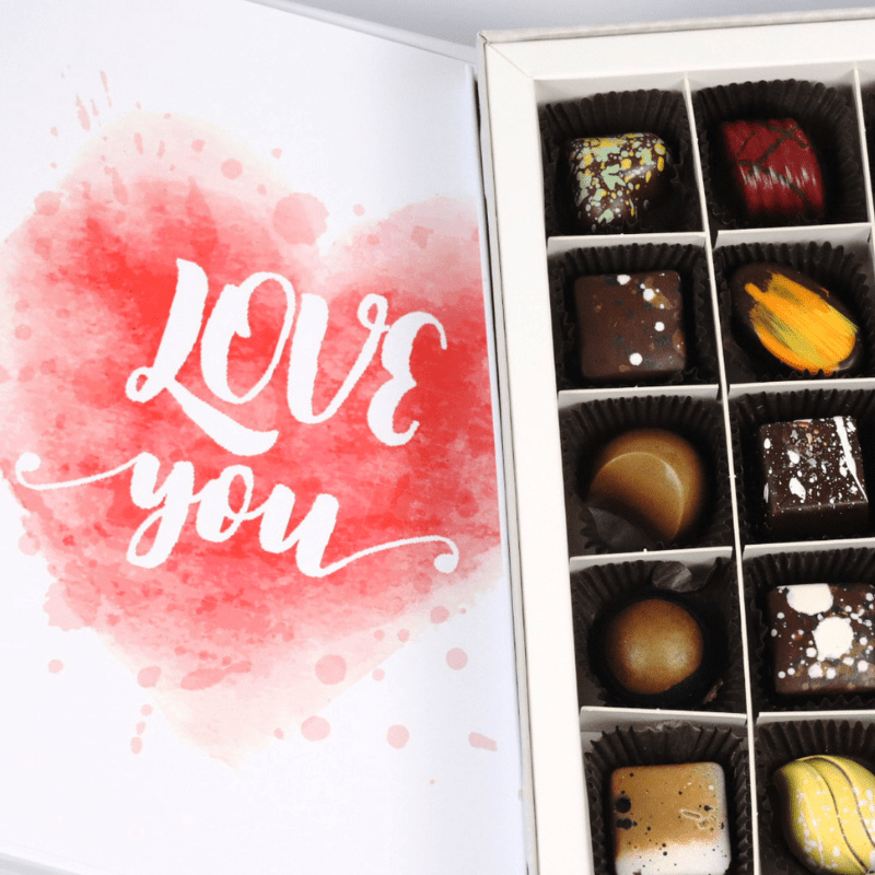 25 Piece VEGAN 'I Love You' Chocolate Gift Box - Vegan America