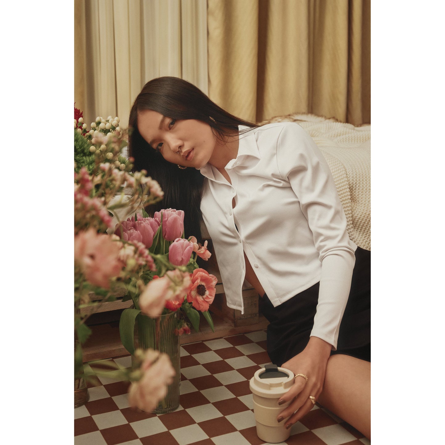 Plain Rib Long Sleeve Shirt