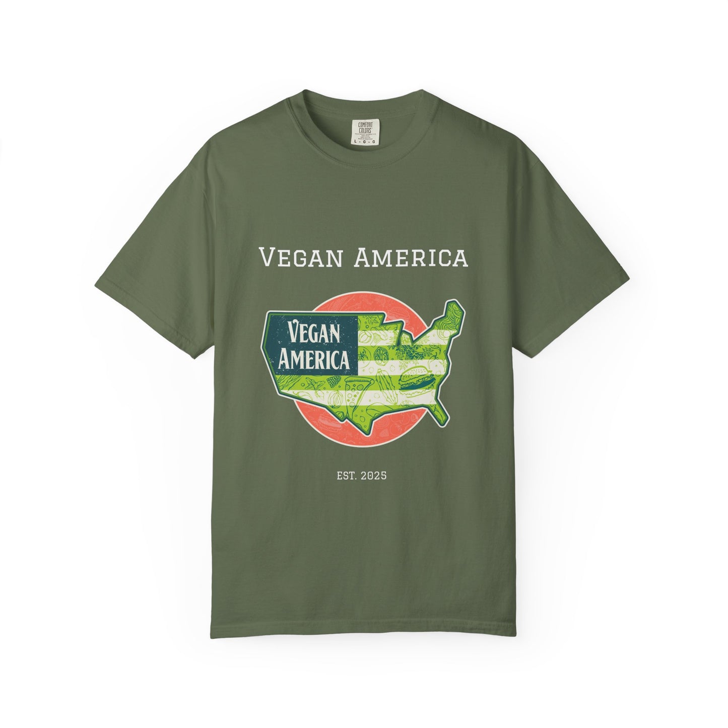 Vegan America T-shirt for Eco-conscious Wearers, Unisex Cotton Tee, Casual Everyday Wear, Gifts for Vegans, Sustainable Fashion