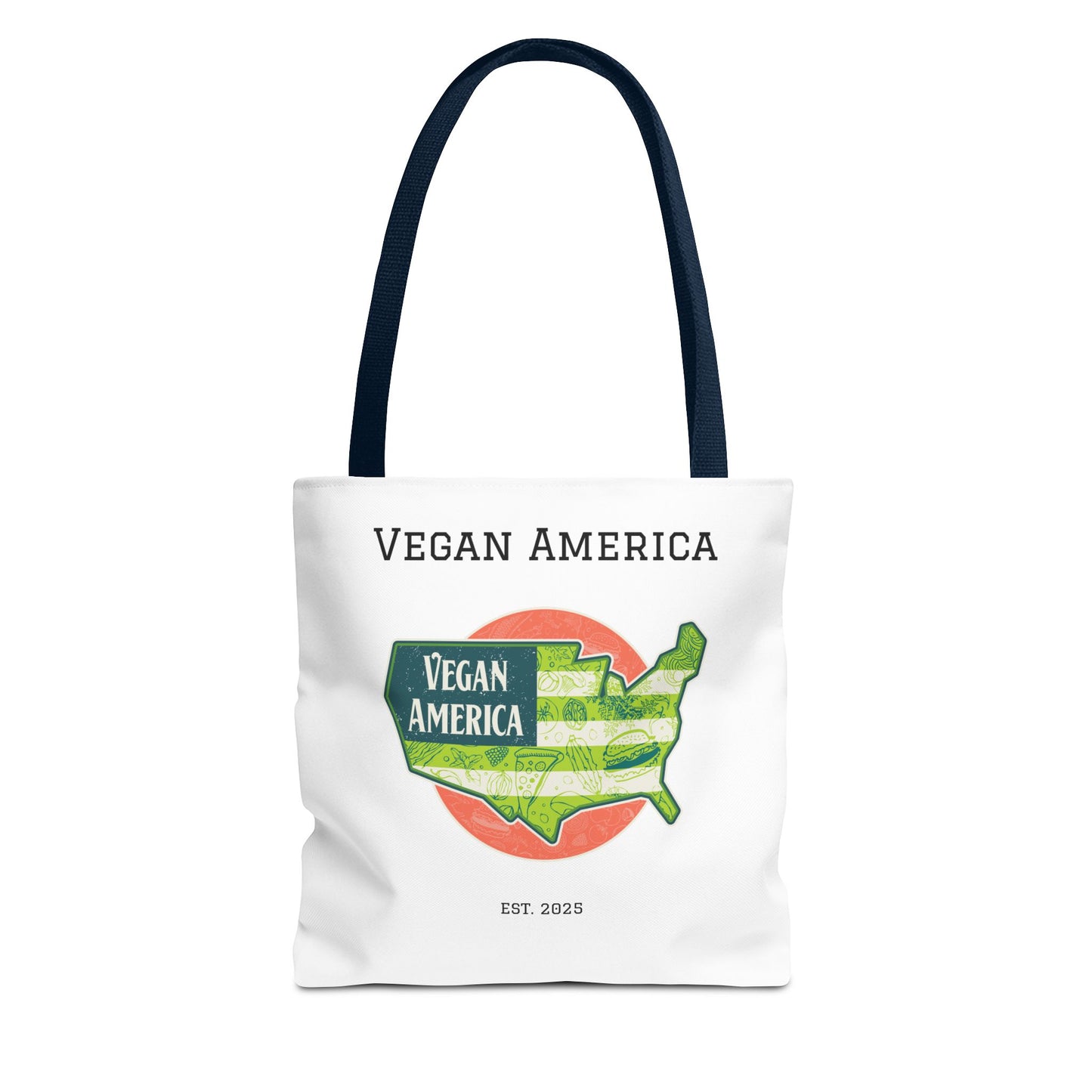 Vegan America Tote Bag - Eco-Friendly Reusable Shopping Bag, Perfect Gift for Plant Lovers, Earth Day, and Everyday Use