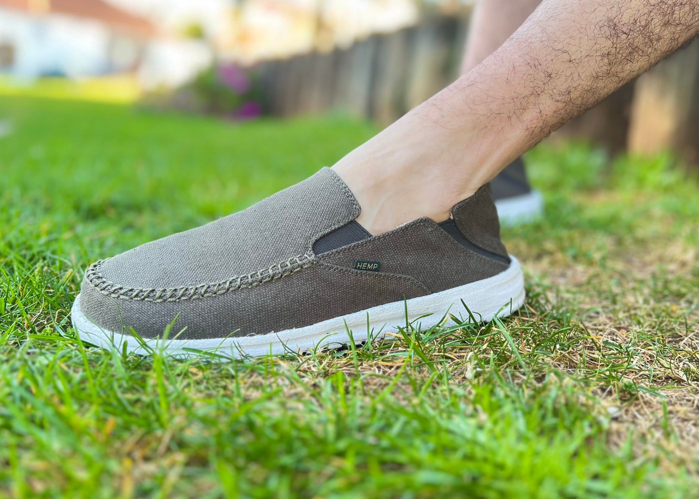 SunSlide Hemp Slip - on for Men in Dark Green - Vegan America