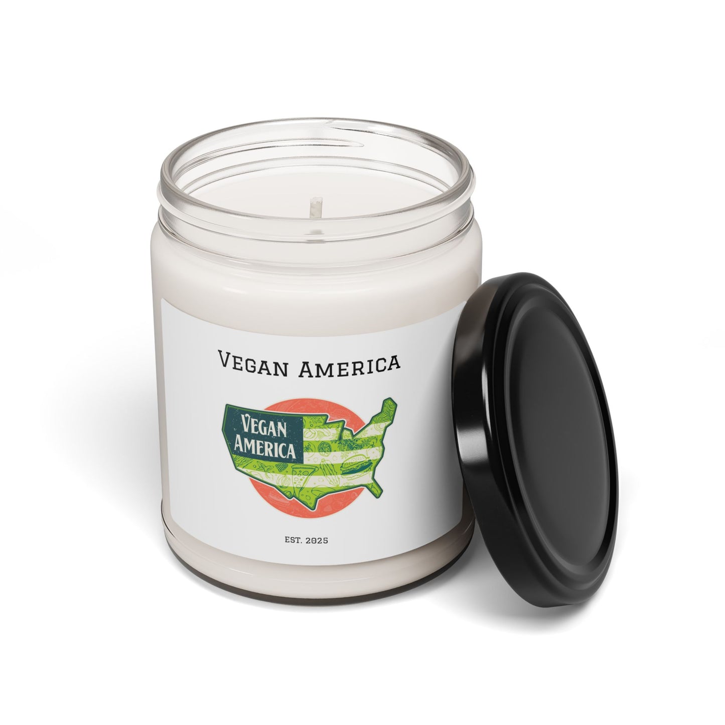 Vegan America Scented Soy Candle, 9oz | Eco-Friendly Home Décor, Aromatherapy Gift, Vegan Lifestyle, Relaxation, Housewarming