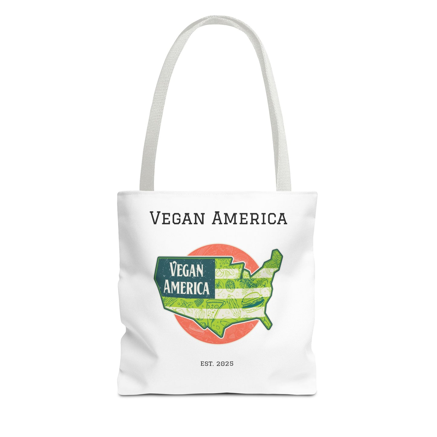 Vegan America Tote Bag - Eco-Friendly Reusable Shopping Bag, Perfect Gift for Plant Lovers, Earth Day, and Everyday Use