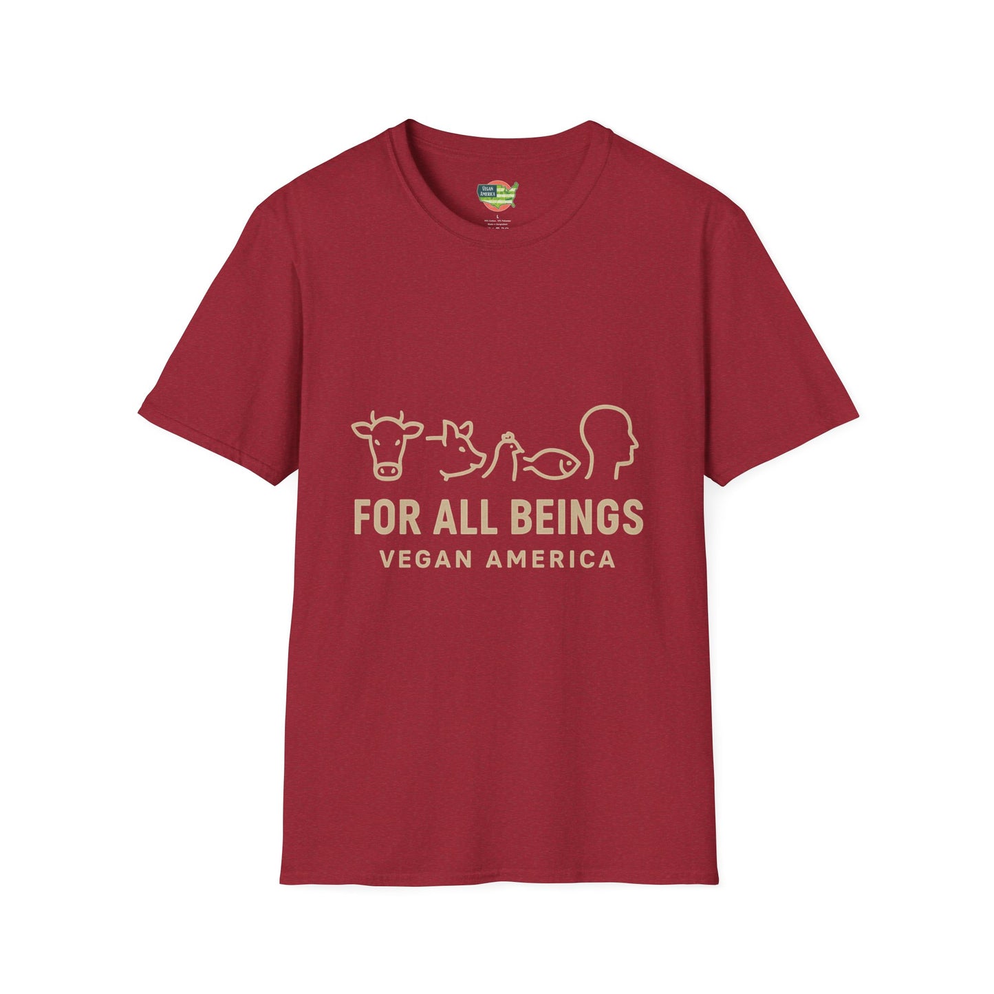 Unisex Vegan America T-Shirt, Eco-Friendly Apparel, Plant-Based Lifestyle Shirt, Perfect Gift for Vegans, Animal Rights Awareness Wear