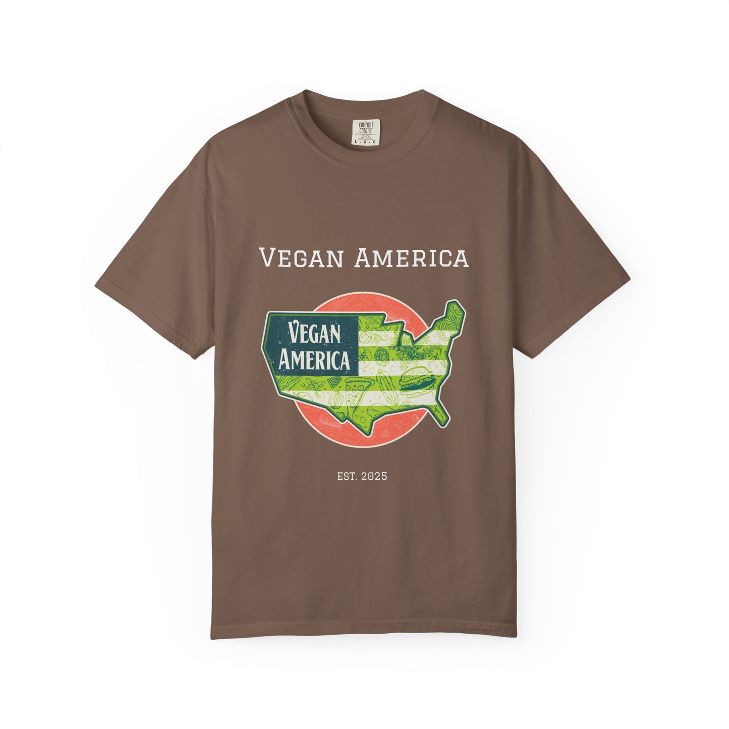 Vegan America T-shirt for Eco-conscious Wearers, Unisex Cotton Tee, Casual Everyday Wear, Gifts for Vegans, Sustainable Fashion
