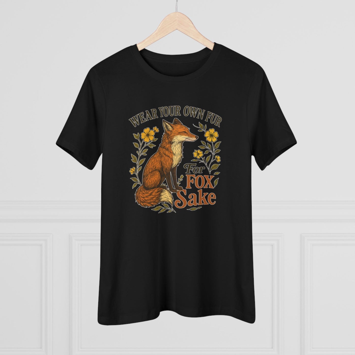 "Wear Your Own Fur For Fox Sake" Vintage Fox Graphic T-Shirt - Vegan America
