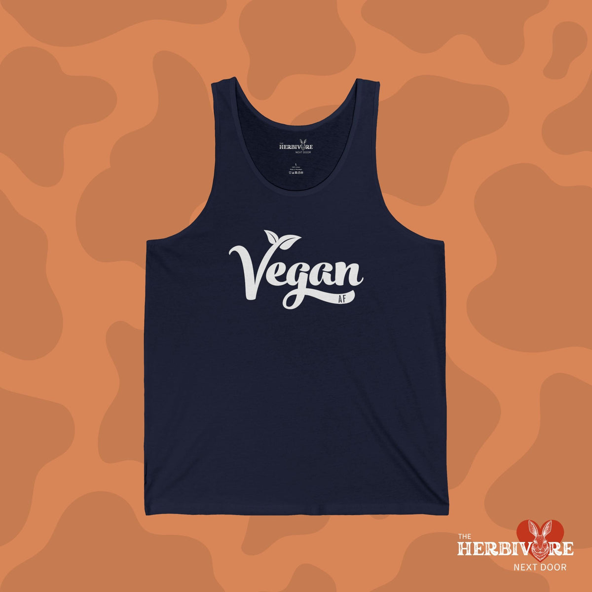 Vegan AF with White Font Unisex Jersey Tank - Vegan America