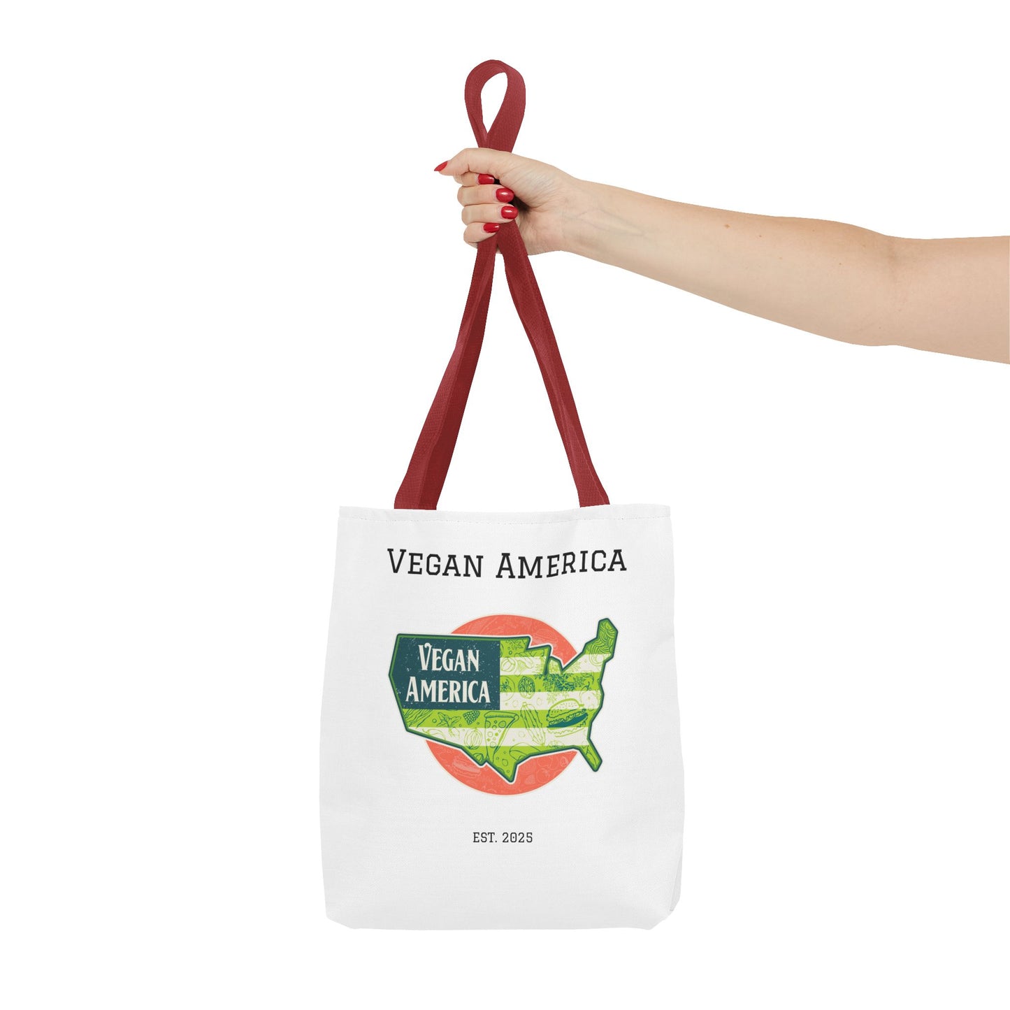 Vegan America Tote Bag - Eco-Friendly Reusable Shopping Bag, Perfect Gift for Plant Lovers, Earth Day, and Everyday Use
