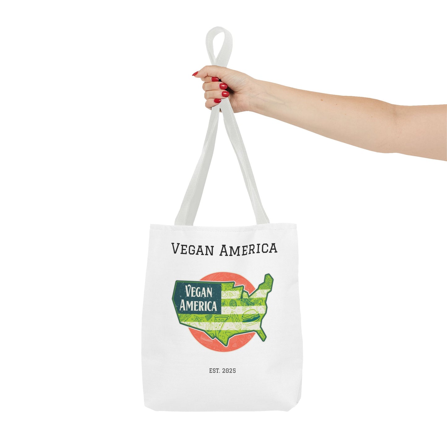 Vegan America Tote Bag - Eco-Friendly Reusable Shopping Bag, Perfect Gift for Plant Lovers, Earth Day, and Everyday Use