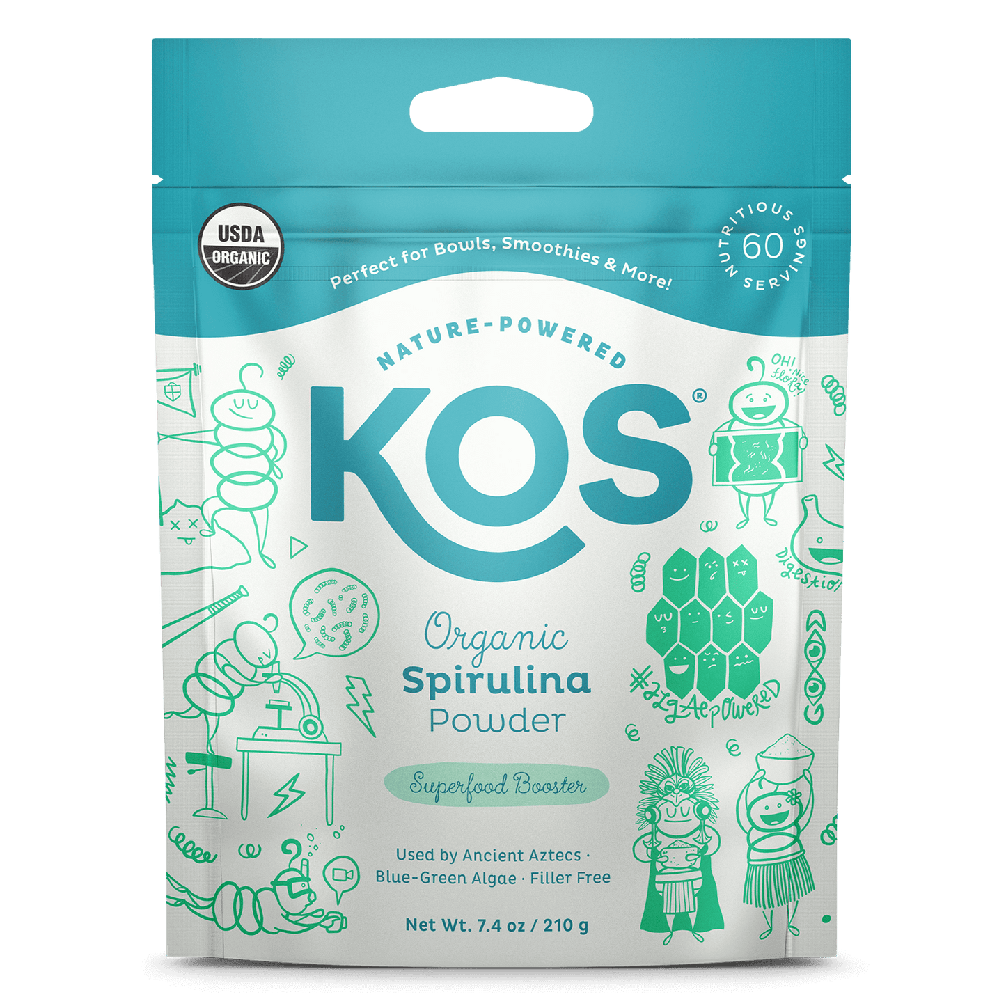 Organic Spirulina Powder, 60 Servings