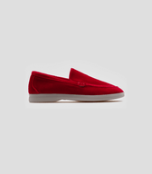 Vegan Velvet Loafer Red - Vegan America