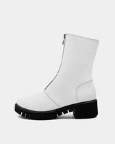 Cyber Boots White cactus leather ankle boots - Vegan America