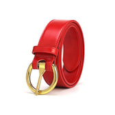 Women's Gold Ring Belt - Red - Vegan America