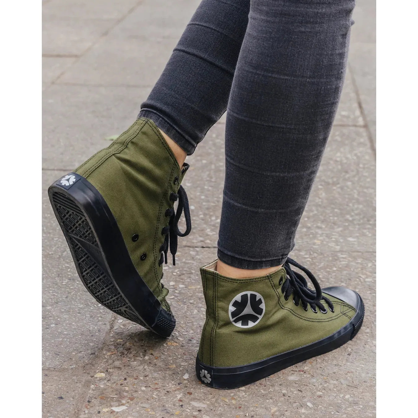 High Top Sneakers, Olive & Black