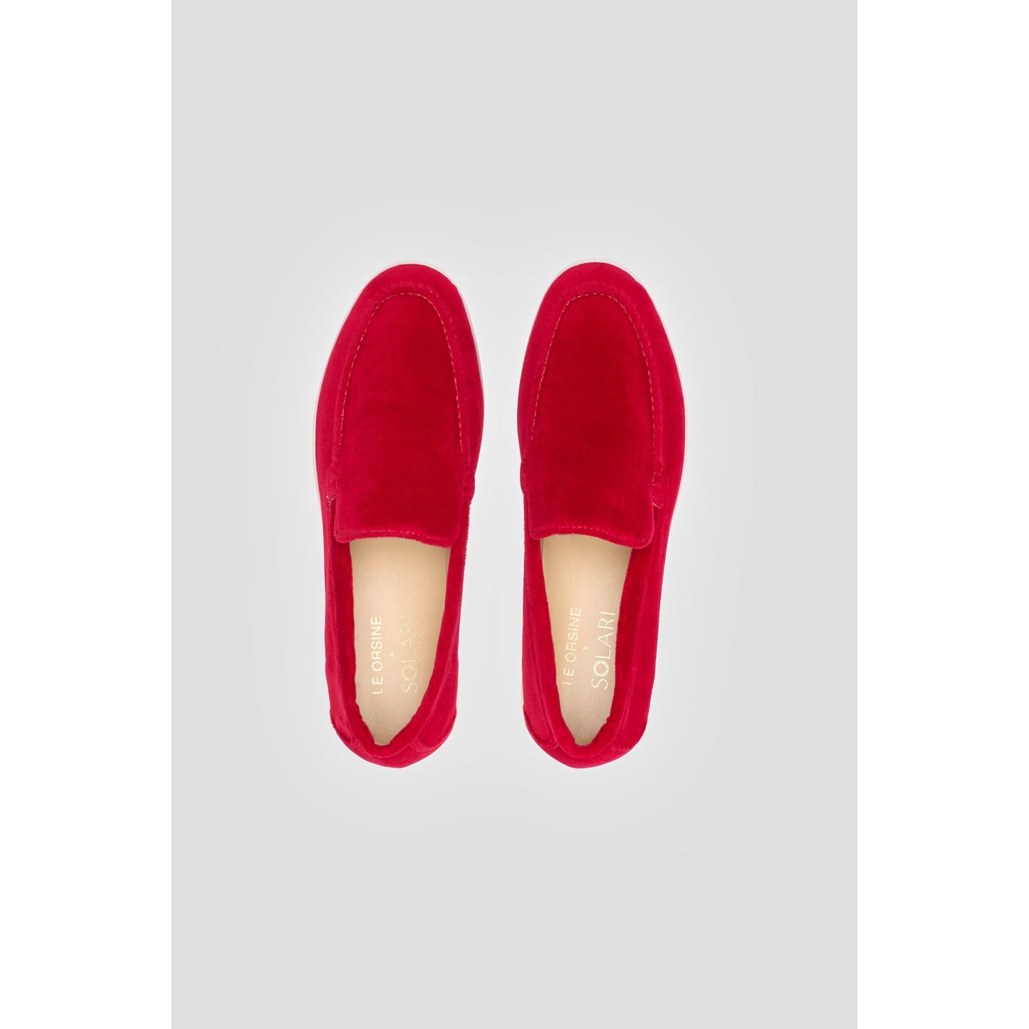 Vegan Velvet Loafer Red
