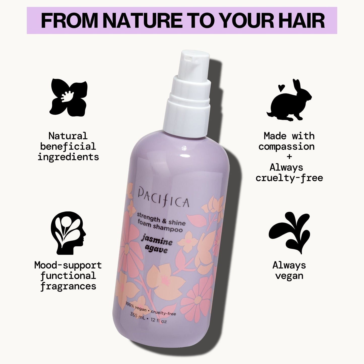 Jasmine Agave Strength + Shine Foaming Shampoo