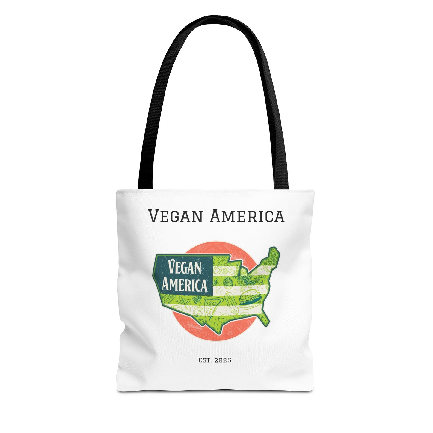 Vegan America Tote Bag - Eco-Friendly Reusable Shopping Bag, Perfect Gift for Plant Lovers, Earth Day, and Everyday Use