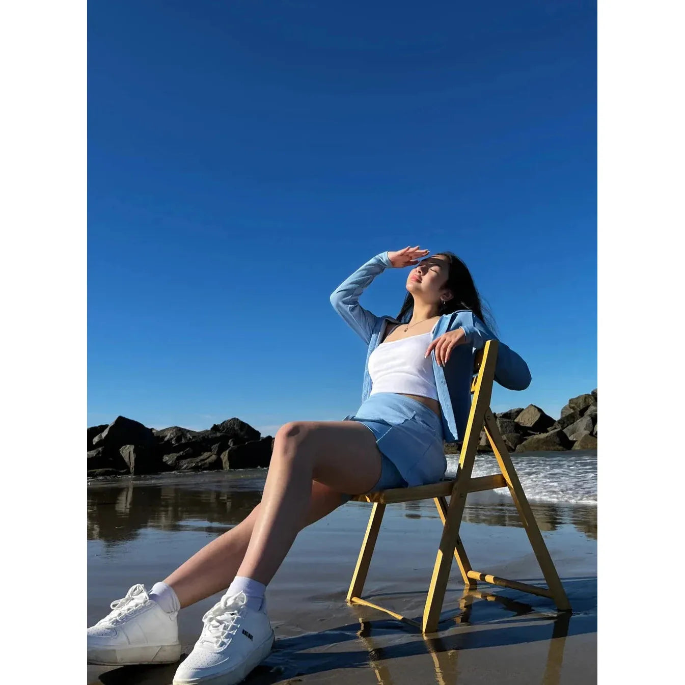 Plain Rib Long Sleeve Shirt