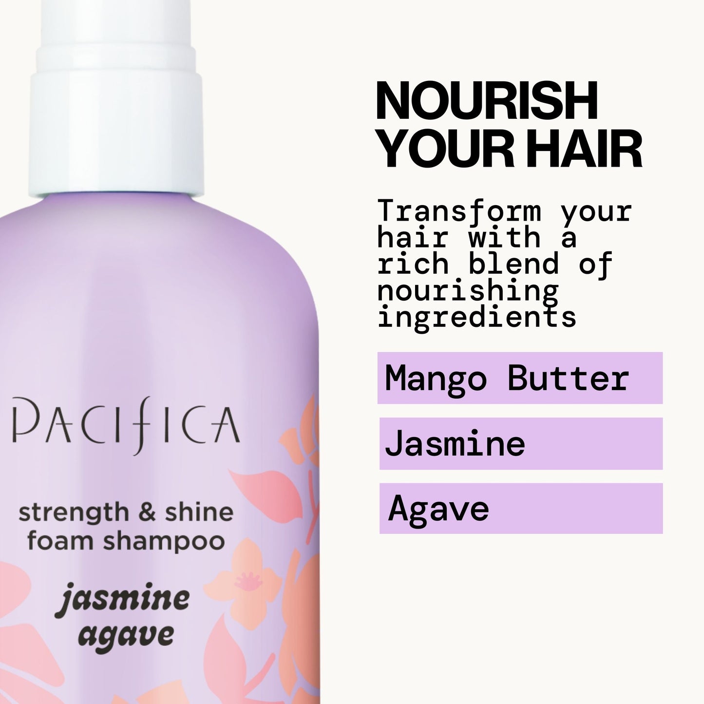 Jasmine Agave Strength + Shine Foaming Shampoo