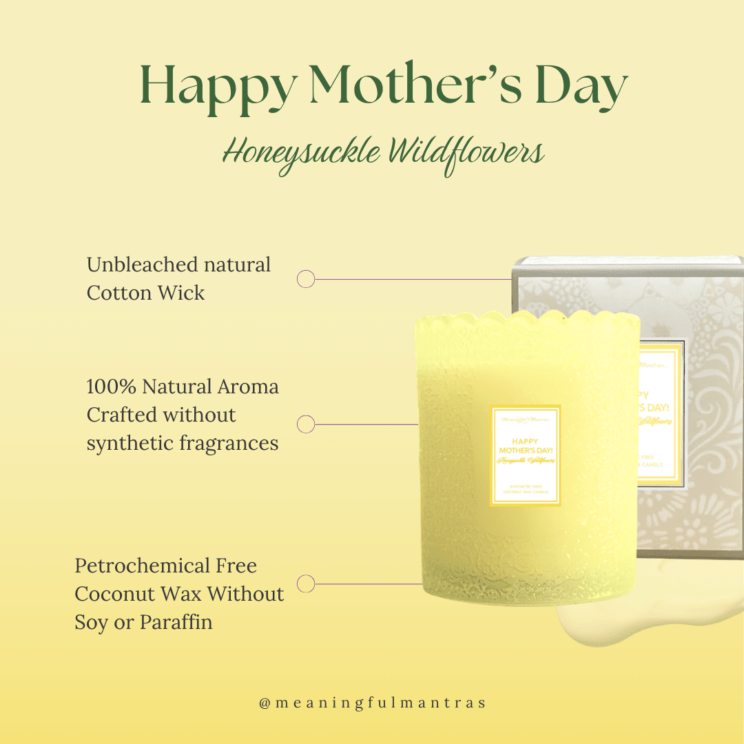 Happy Mother's Day! Honeysuckle Wildflowers Natural Candle 8oz Kaia Collection - Vegan America