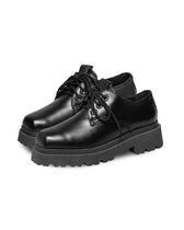 Sienna Squared Derbs Black made of Vegea grape leather - Vegan America