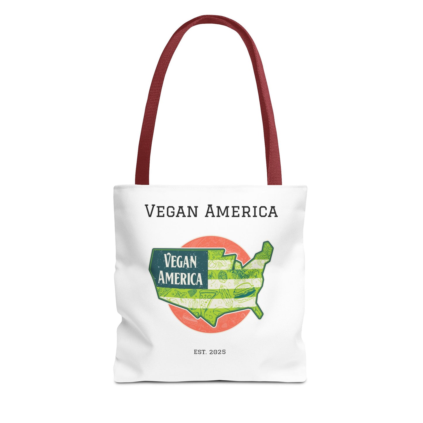 Vegan America Tote Bag - Eco-Friendly Reusable Shopping Bag, Perfect Gift for Plant Lovers, Earth Day, and Everyday Use