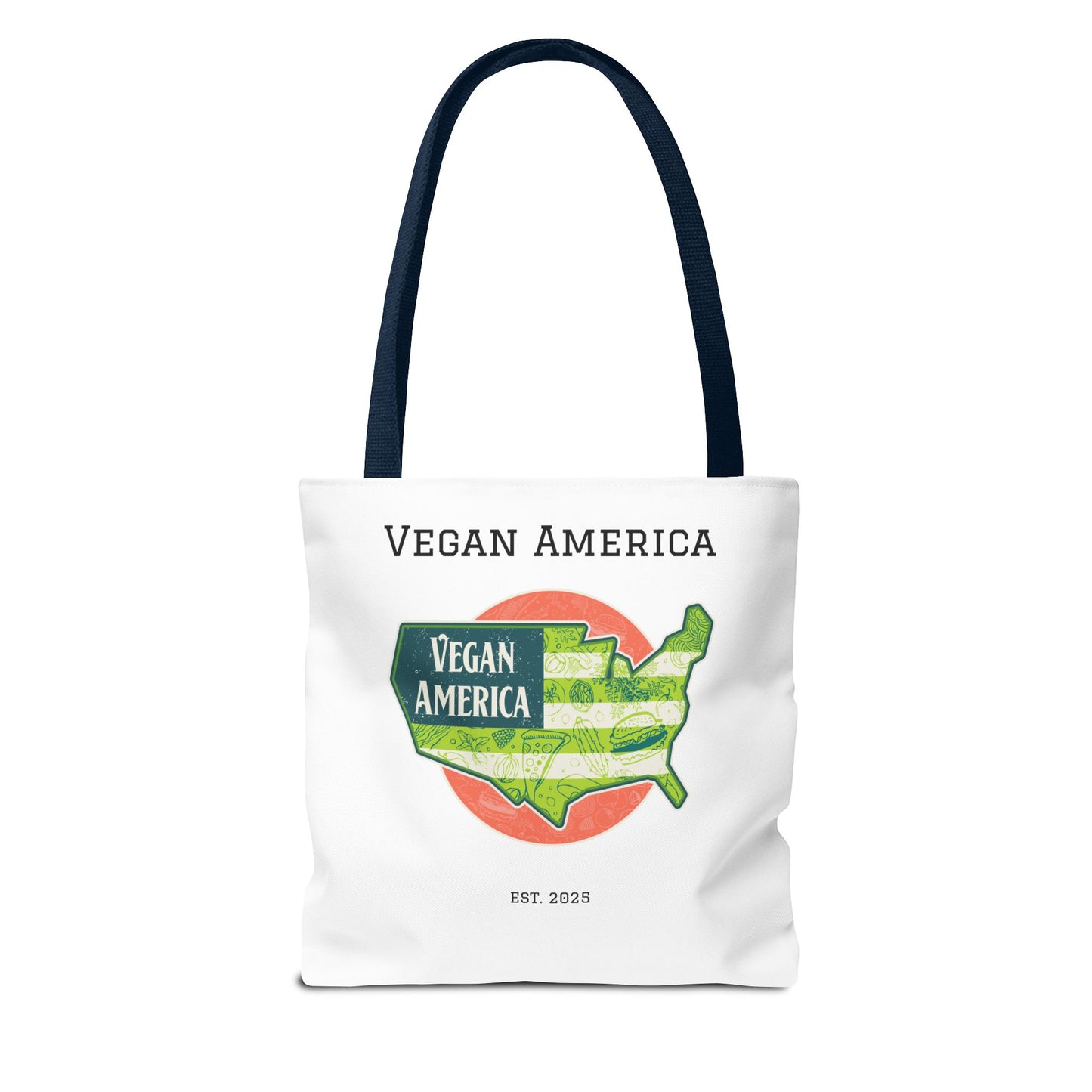 Vegan America Tote Bag - Eco-Friendly Reusable Shopping Bag, Perfect Gift for Plant Lovers, Earth Day, and Everyday Use