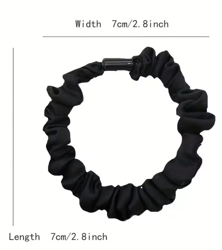 Set of 4 Satin Elastic Hair Scrunchies - Vegan America