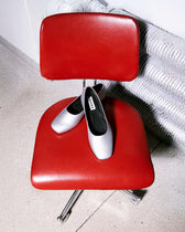 Silver Diana Pumps ballerinas with a square-cut shape - Vegan America
