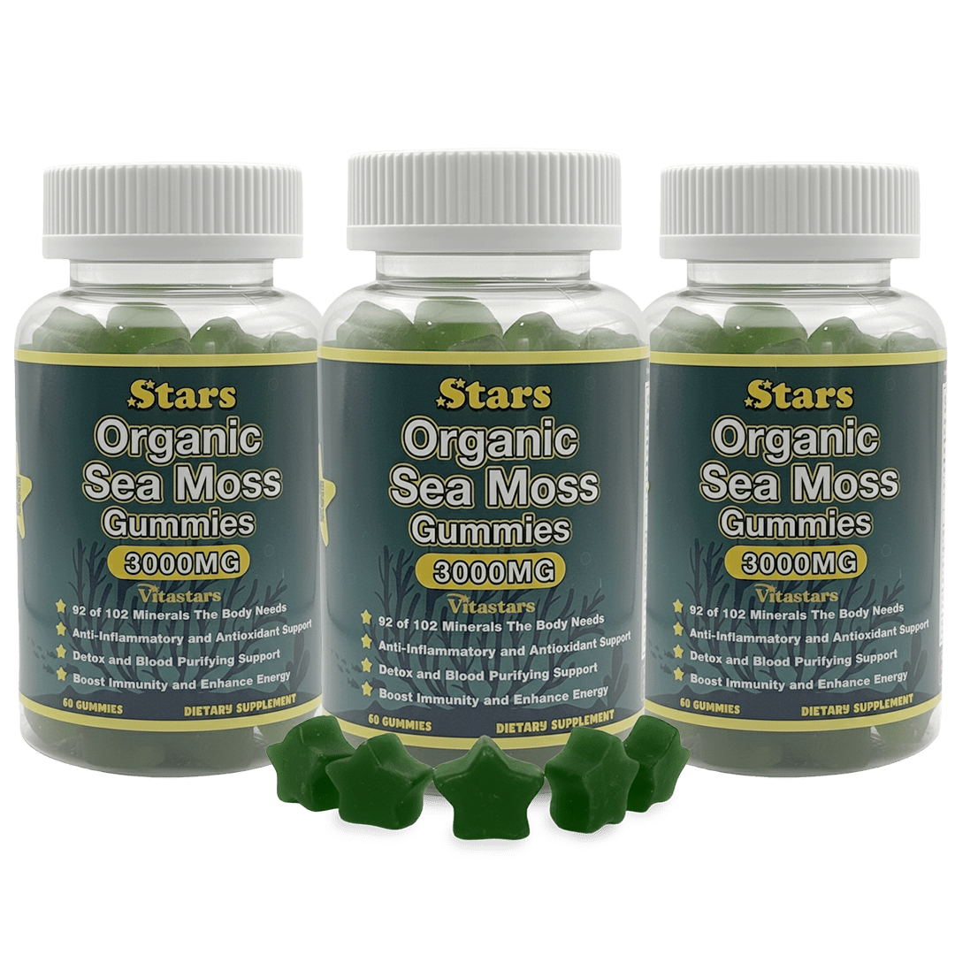 Stars Organic Sea Moss Gummies + Bladderwrack Burdock Root & Apple Cider Vinegar - Vegan America
