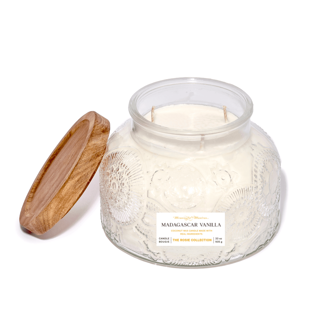 Madagascar Vanilla Natural Candle 33oz Rosie Collection Luxury Three Wick - Vegan America