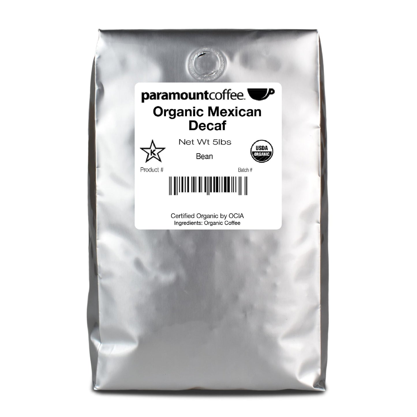 Organic Mexican Decaf SWP 5lb Whole Bean Coffee - Vegan America