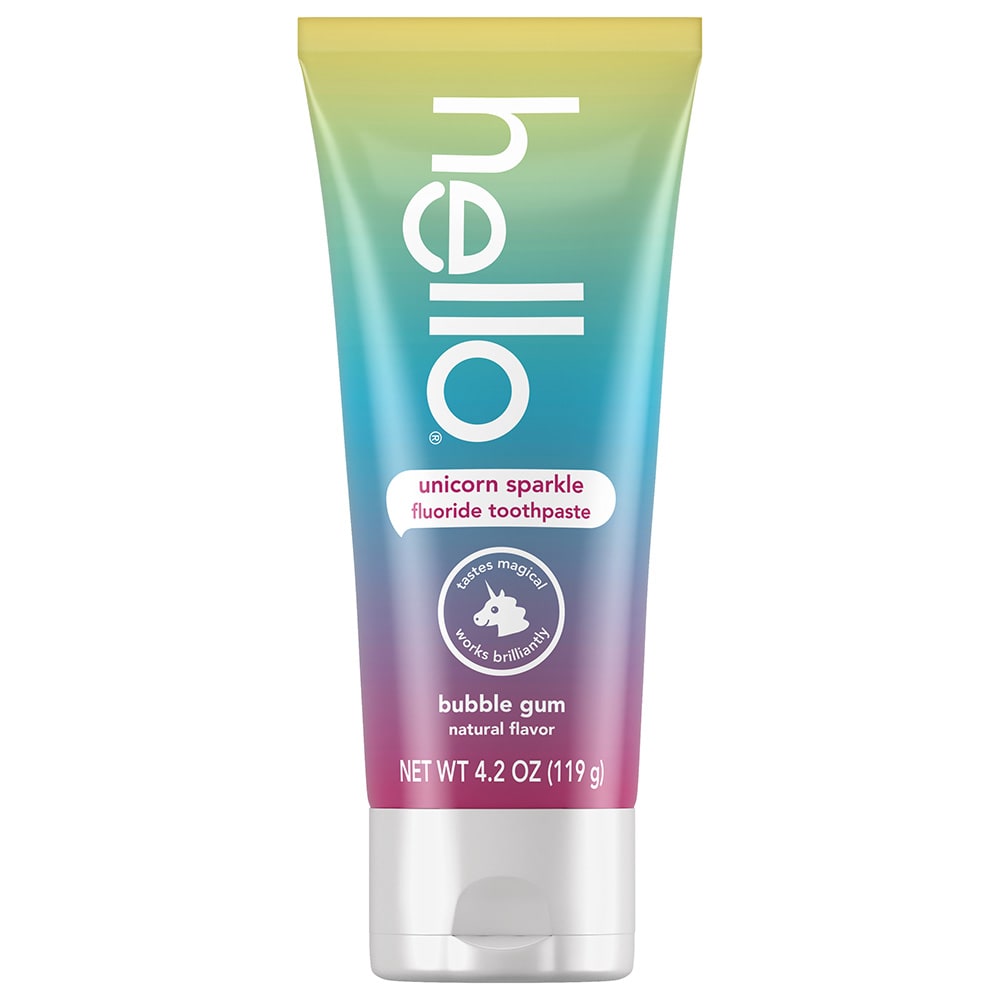 hello kids unicorn toothpaste + toothbrush