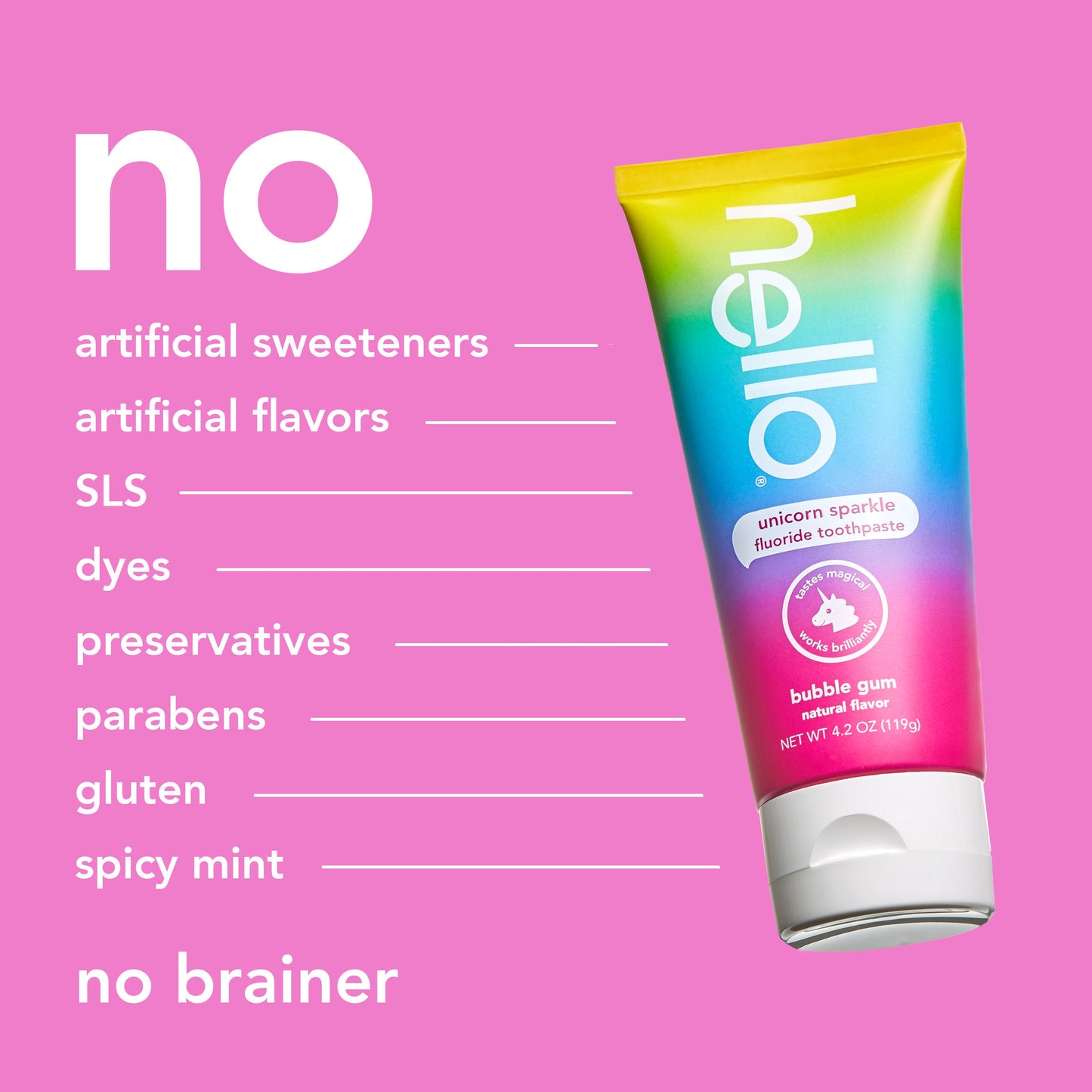 hello kids unicorn sparkle fluoride toothpaste