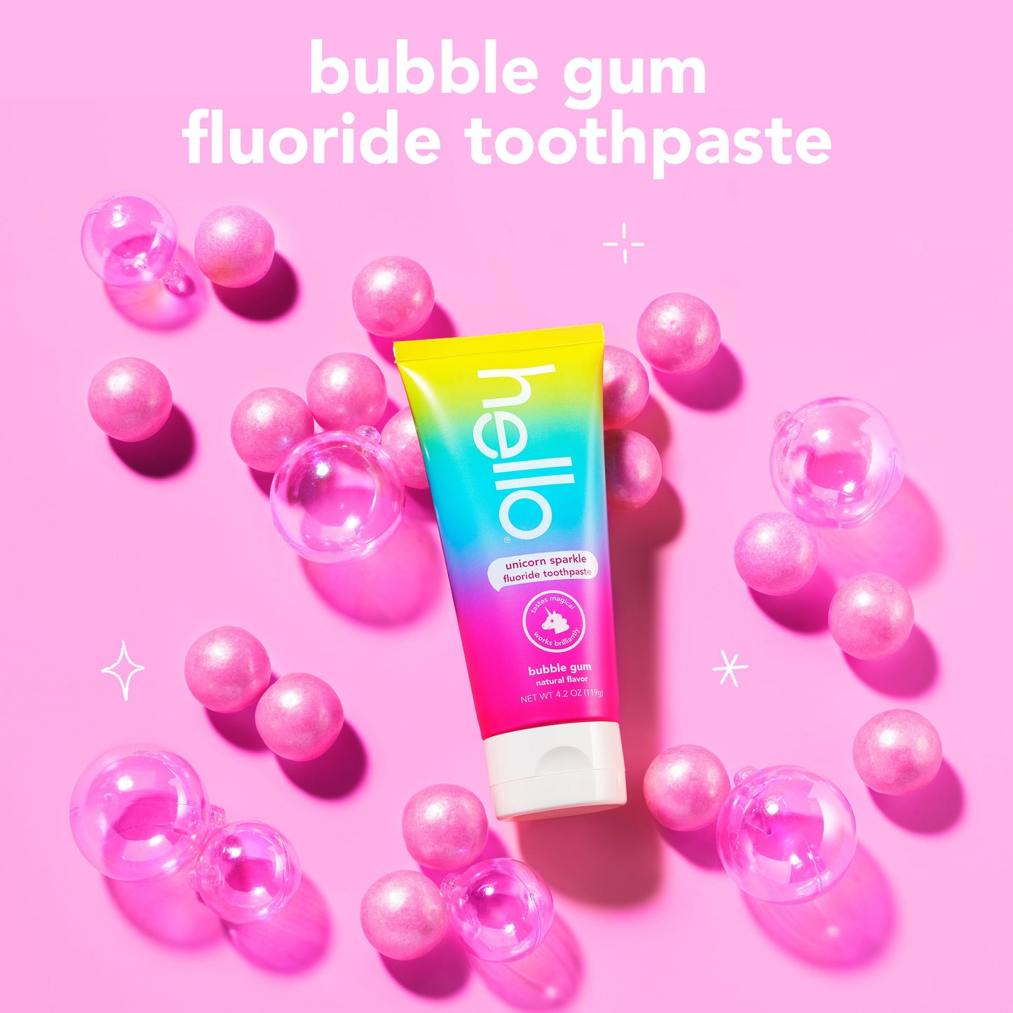 hello kids unicorn sparkle fluoride toothpaste