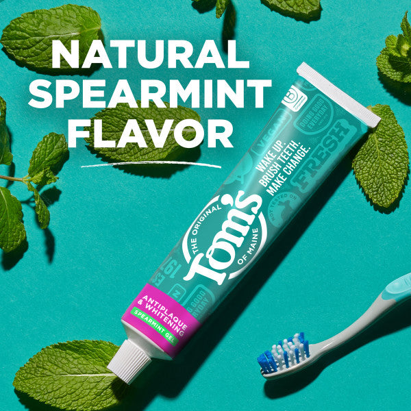 Fluoride-Free Antiplaque & Whitening Spearmint Natural Toothpaste Gel