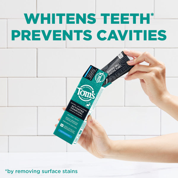 Activated Charcoal Peppermint Natural Toothpaste with Fluoride