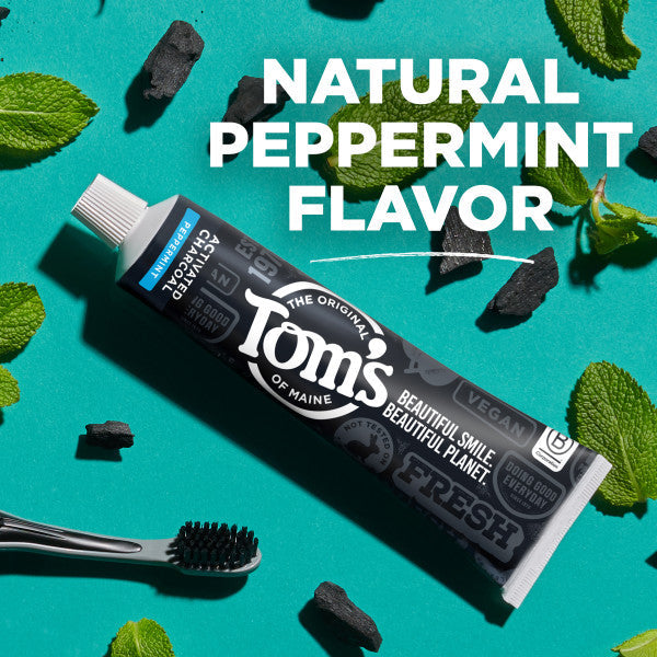 Activated Charcoal Peppermint Natural Toothpaste with Fluoride