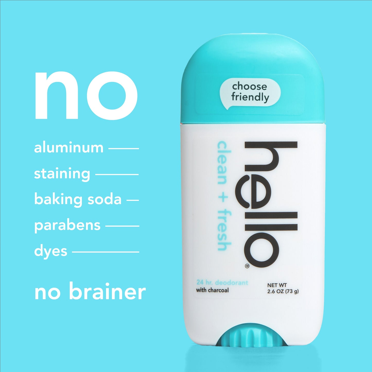 hello clean + fresh aluminum free deodorant with charcoal