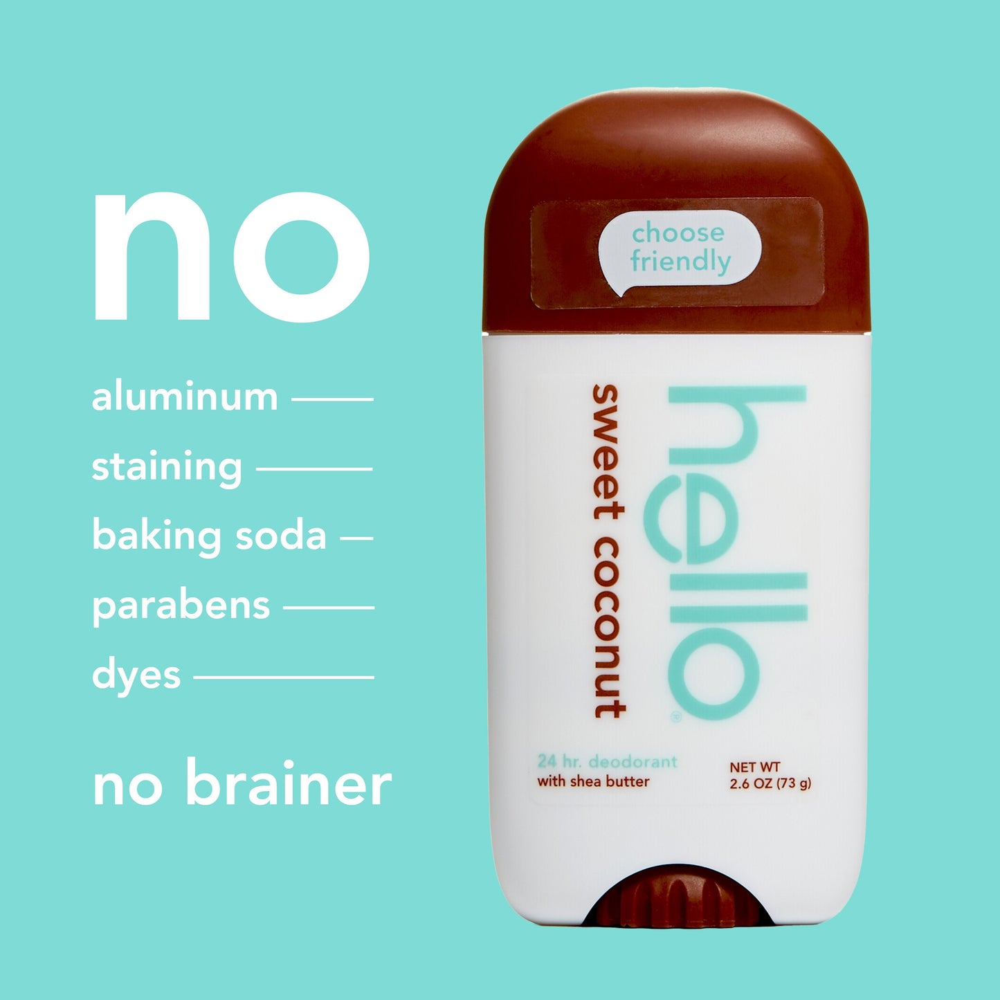 hello sweet coconut aluminum free deodorant with shea butter