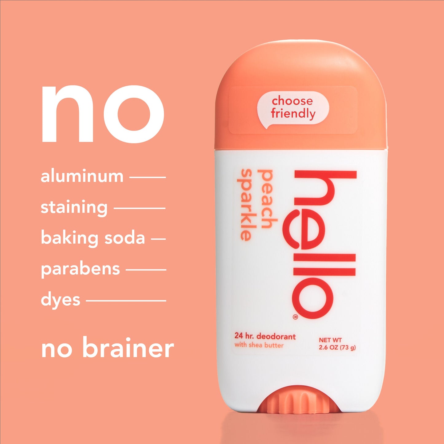 hello peach sparkle aluminum free deodorant with shea butter