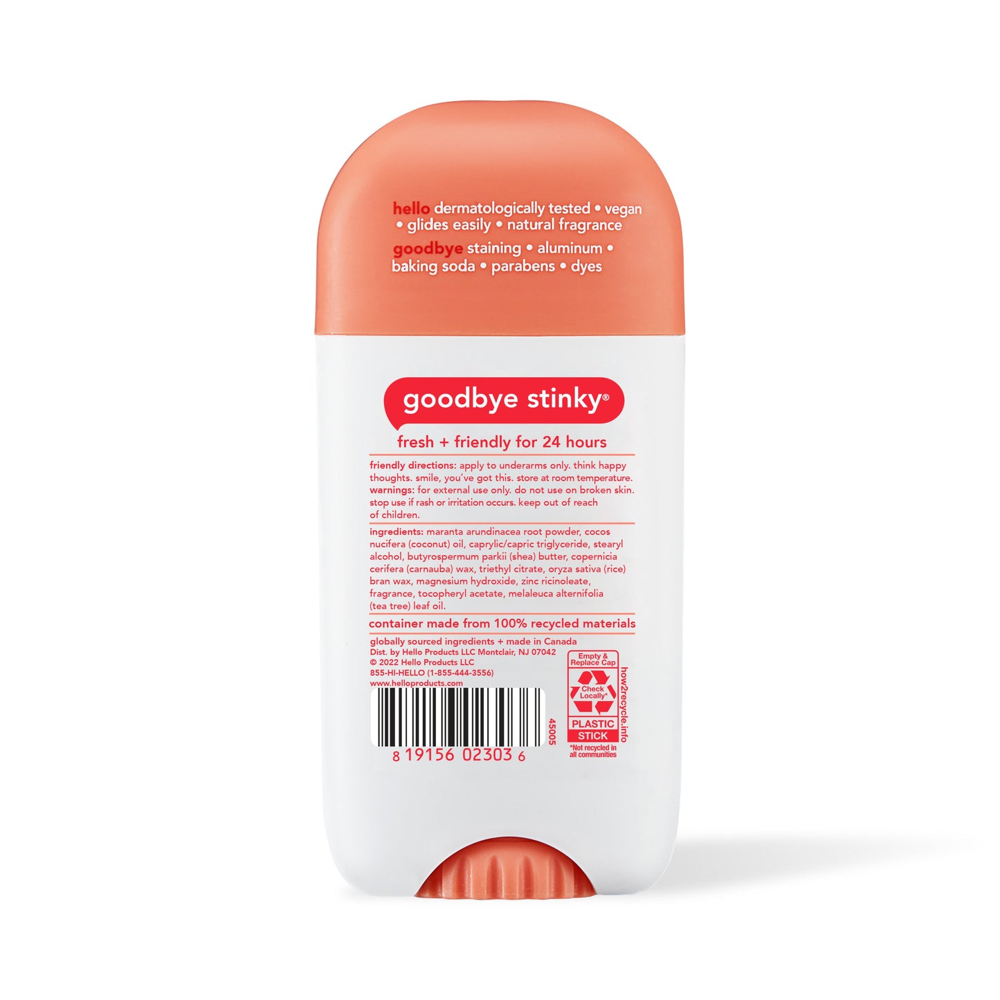 hello peach sparkle aluminum free deodorant with shea butter