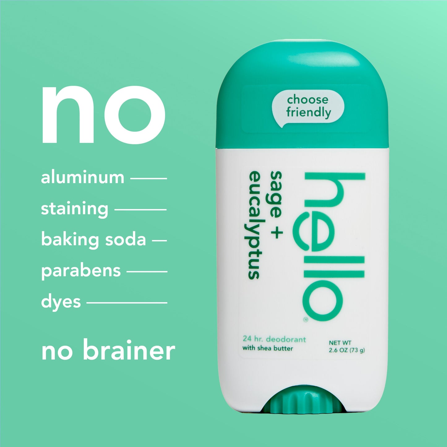 hello sage + eucalyptus aluminum free deodorant with shea butter